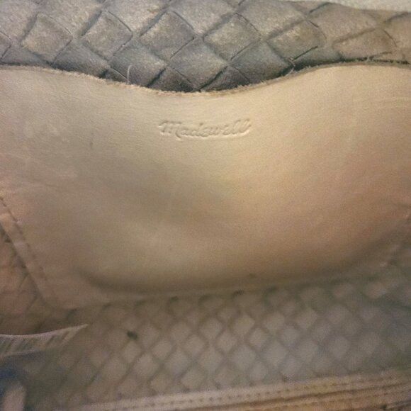 J. Crew The Puff Woven Crossbody Bag in Handwoven Leather in Greige 9" x 7" x 2" - Picture 8 of 10